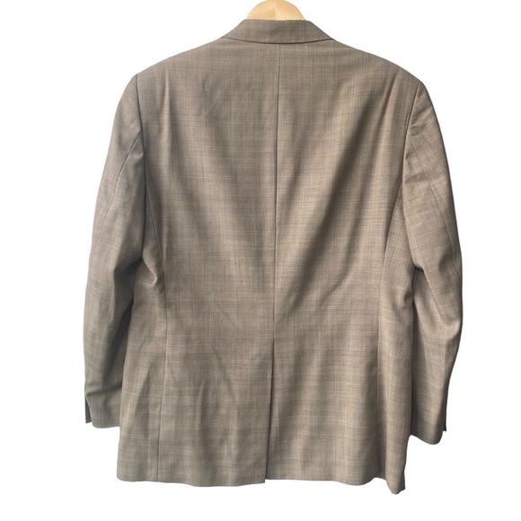 Lauren Ralph Lauren 100% Wool Executive Suit Beige Windowpane Coat Size 40 R - Picture 5 of 10